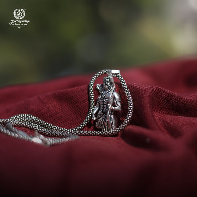 Shree Ram Pendant with Oxidized Silver Chain