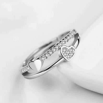 Heart Layered Silver Ring