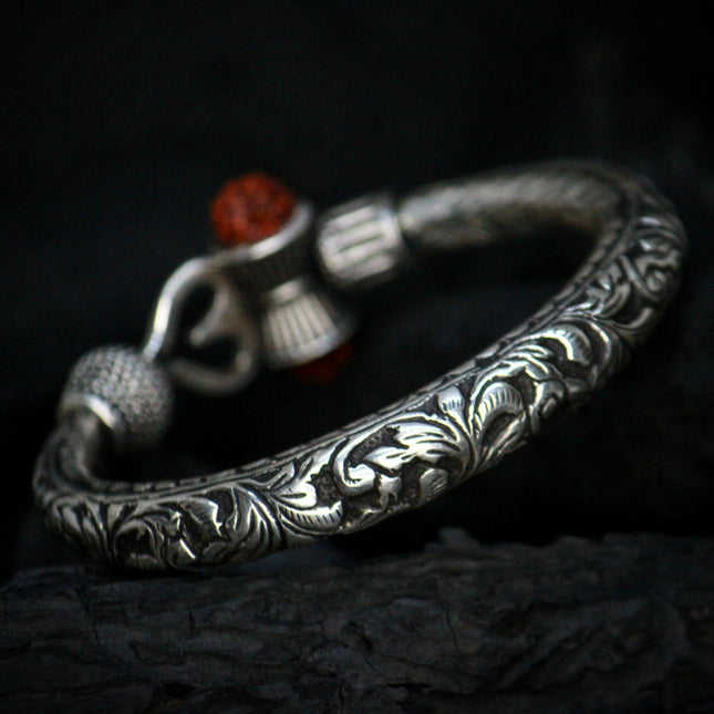 Handmade Silver Trishul Bangle