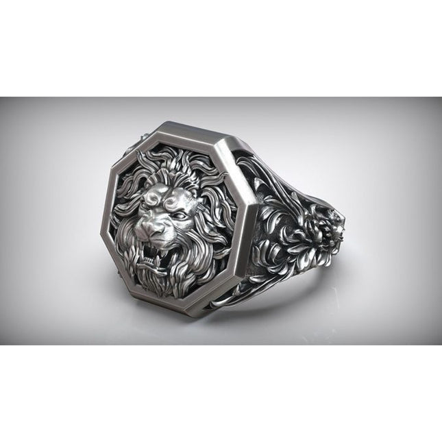 Versace Silver Lion Ring