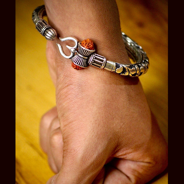 Handcrafted Silver Trishul Bangle