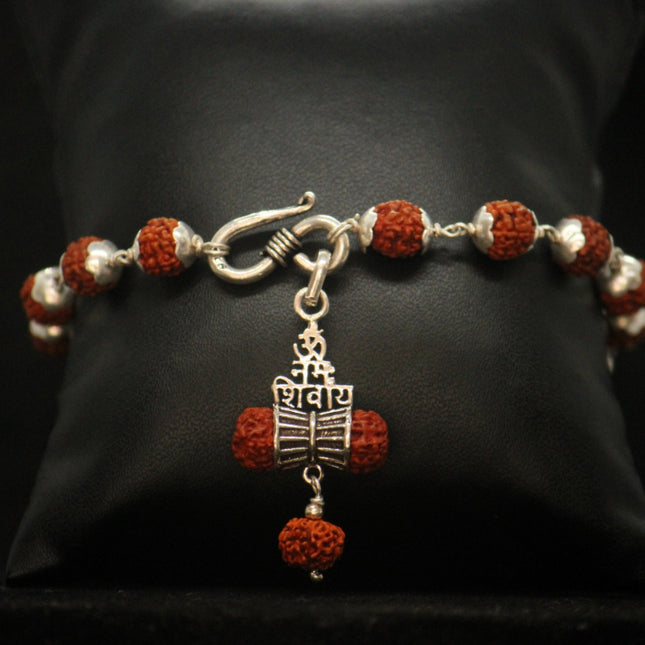 Om Namah Shivay Silver Bracelet