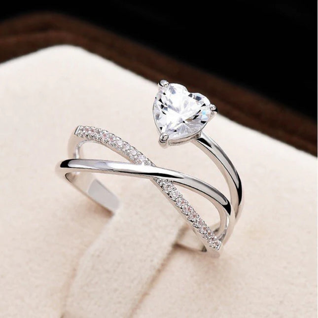 Infinity Heart Diamond Ring