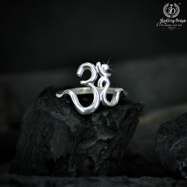 New Om Silver Ring