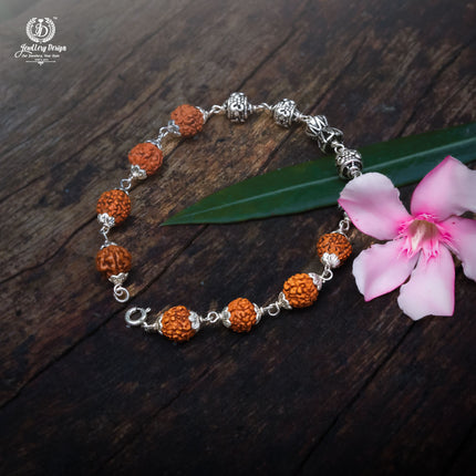 Damru Om Beads Rudraksha Bracelet