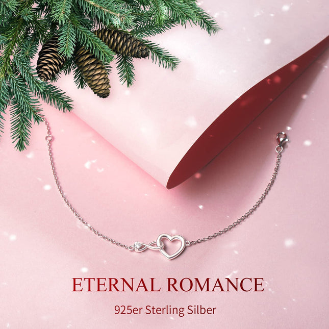 Silver Infinity Heart Bracelet