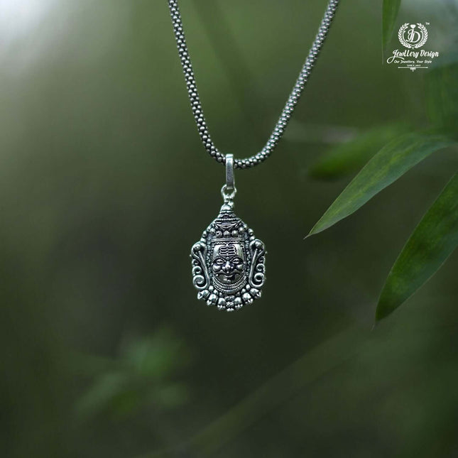 Silver Mahakal Locket With Silver Chain ✨