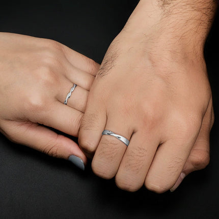 Stylish Criss Cross Infinity Silver Couple Rings