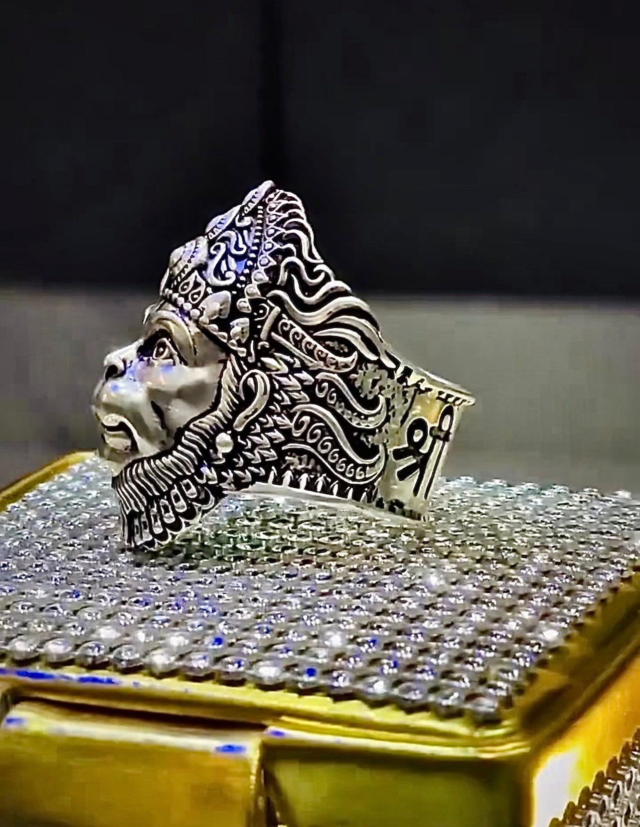 22K Lord Hanuman Gold Ring | Raj Jewels