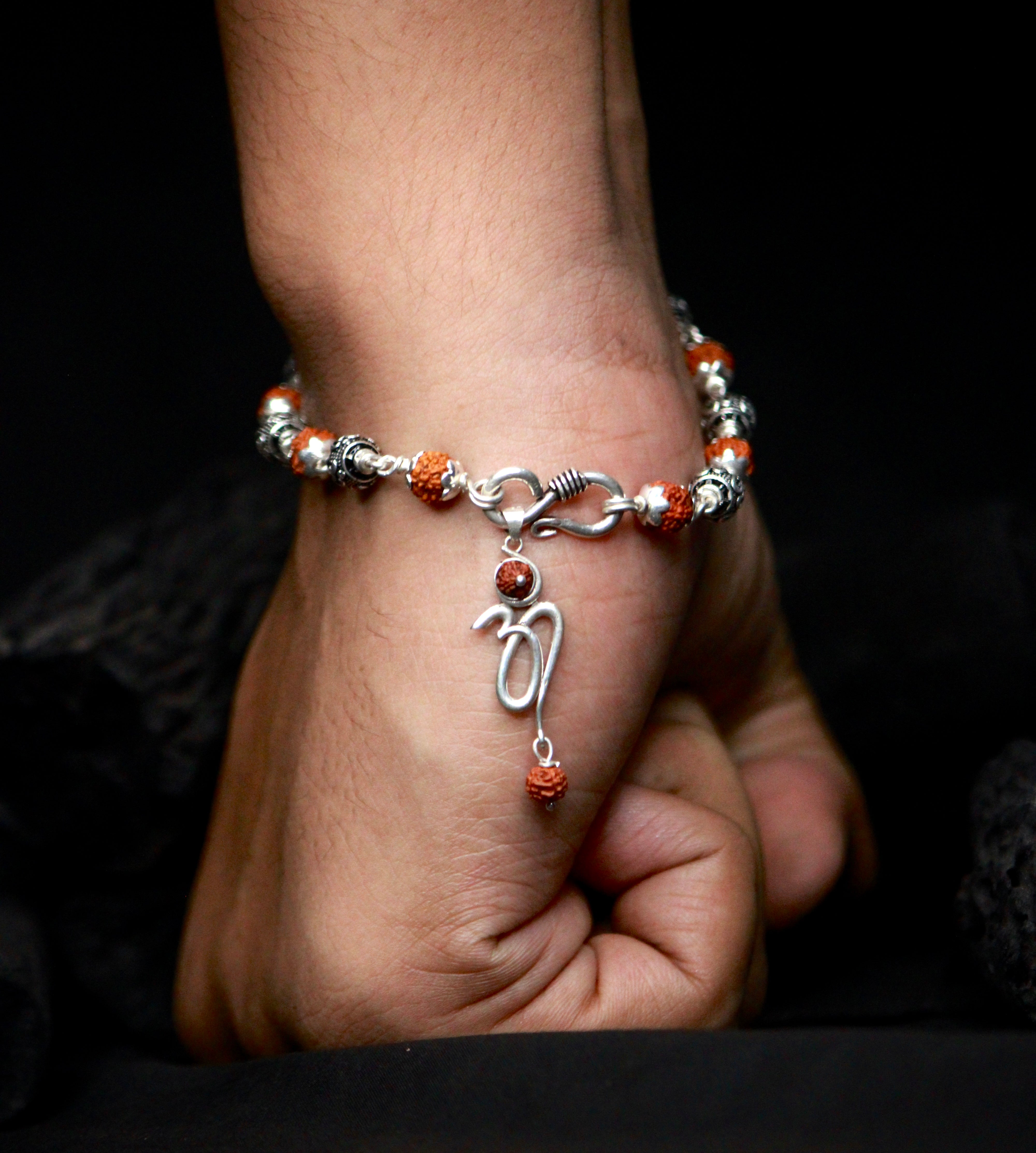 3 Designer OM Rudraksha Leather Bracelet Lord Shiva Wrist Band Religious |  eBay
