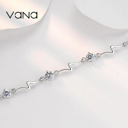 Vana Heart of Ocean Silver Bracelet with Cubic Zirconia