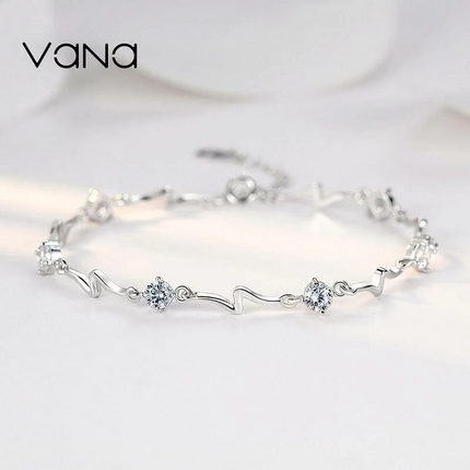 Vana Heart of Ocean Silver Bracelet with Cubic Zirconia