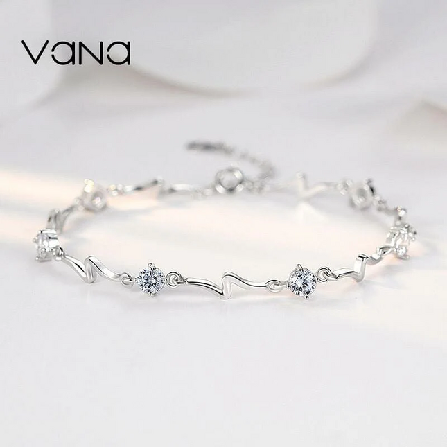 Vana Heart of Ocean Silver Bracelet with Cubic Zirconia