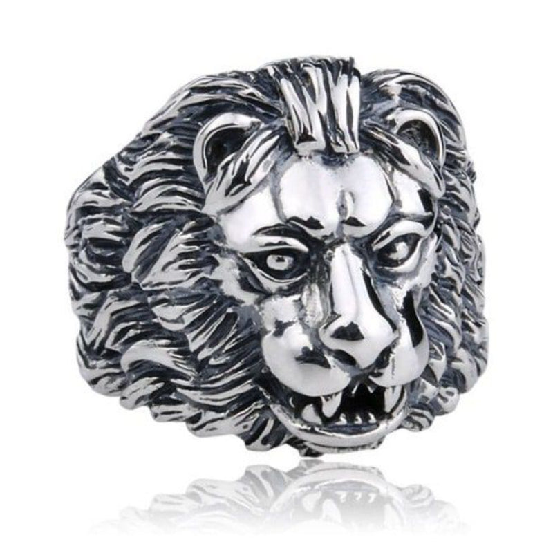 Lion Ring for Men 14K Gold Lion Head Design Ring (RS 9) - Walmart.com