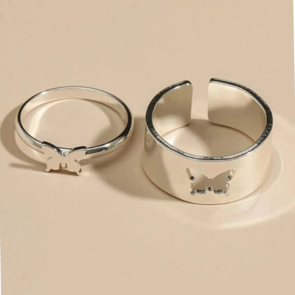 Butterfly Couple Ring Set ( Adjustable )
