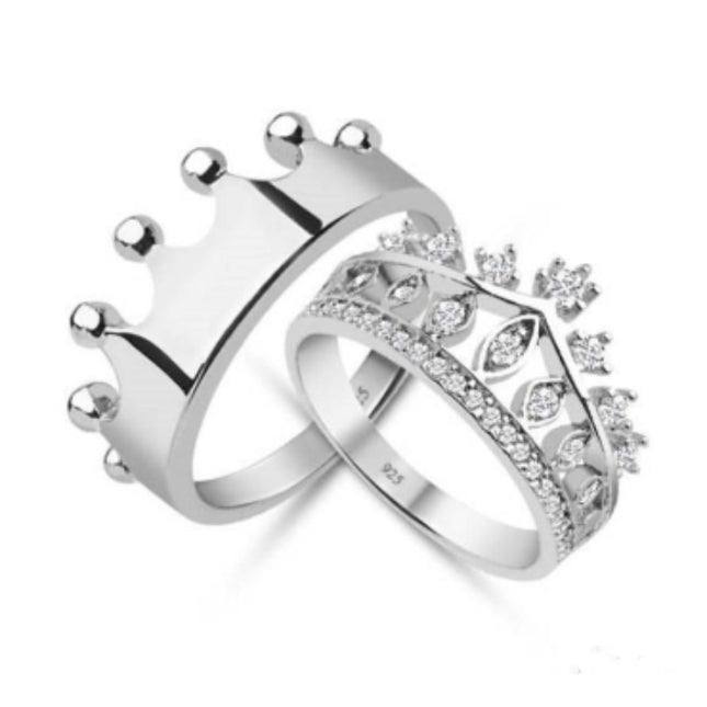 Crown Couple Silver Ring