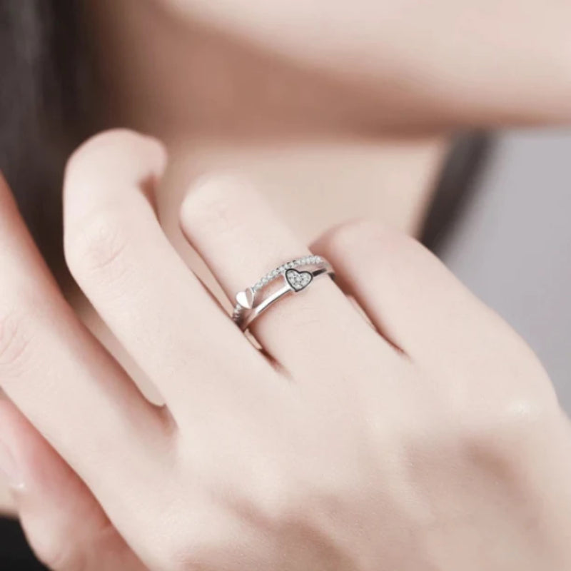 Shop Heart Layered Silver Ring For Your Special – Jewllery Design