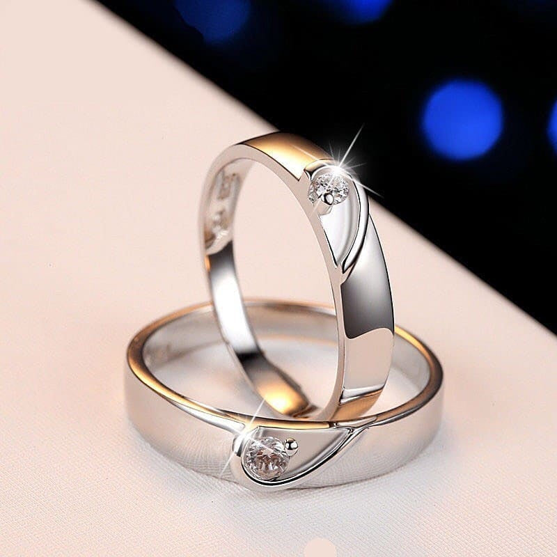 Amazon.com: [New] Cathay Select Sterling Silver 925, Couple Rings Set,  Adjustable Rings, Engagement Wedding Lovers Promise Rings : Clothing, Shoes  & Jewelry
