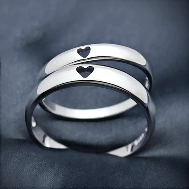 Timeless Love Adjustable 925 Sterling Silver Couple Rings