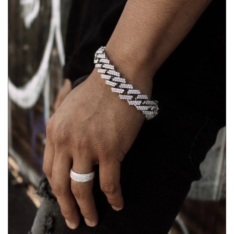 Buy Stylish Silver Cuban Bracelet Silver - Main Image