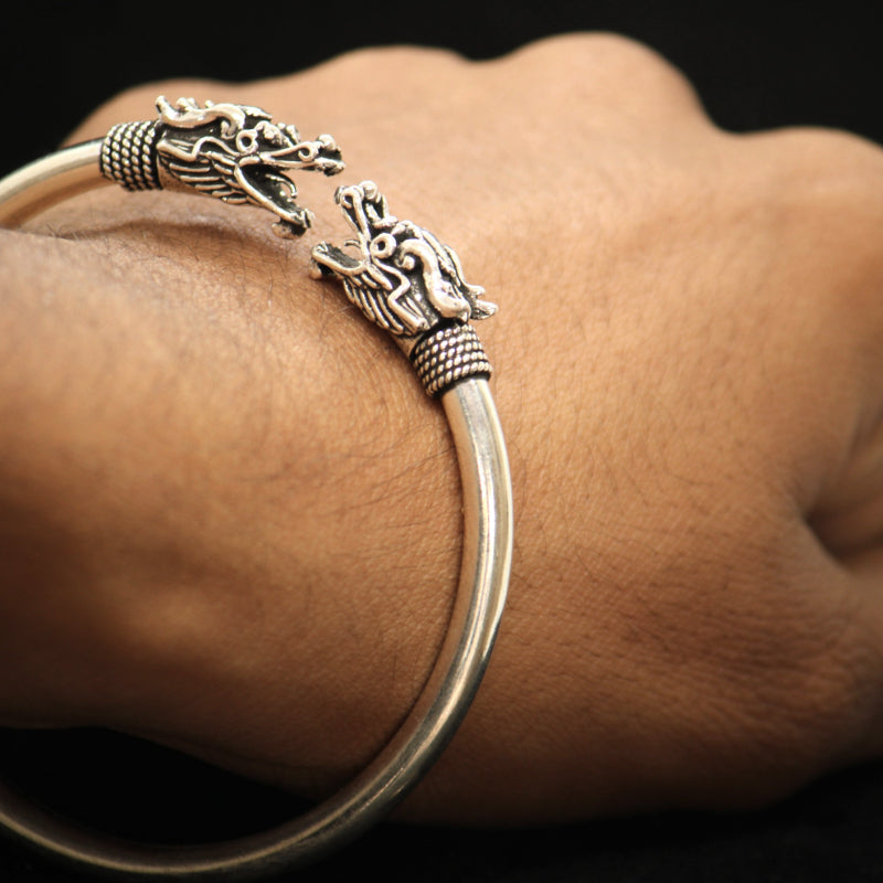 Silver Dragon Bangle - Main Image