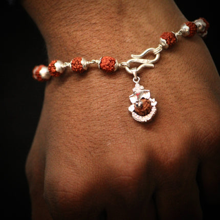 Ganesha Pendant Rudraksha Bracelet