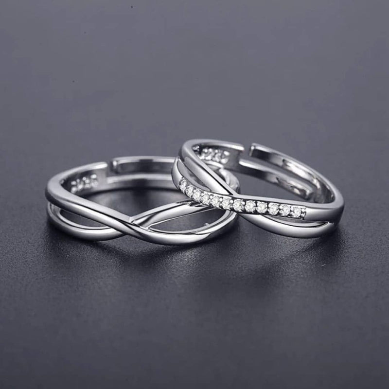 Sterling Silver Love You Couple Band Rings