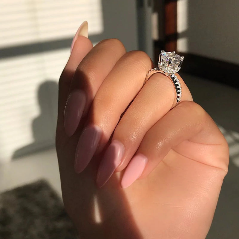 2.54ct Princess Cut Diamond Pave-Basket Engagement Ring | Lauren B Jewelry