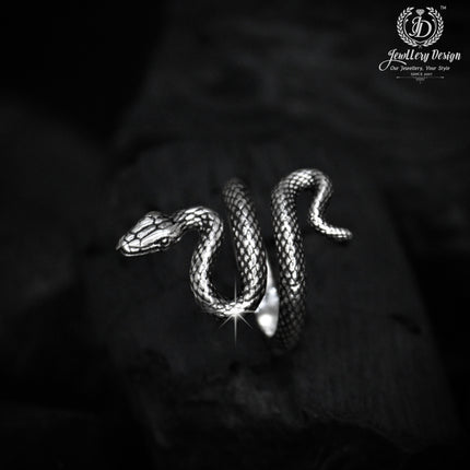 silver snake shape ring